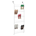 Amazon Basics Over the Door Metal Shoe Rack, 18 Pair Capacity, Space Efficient, Powder-Coated for Rust Resistance, White