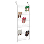 Amazon Basics Over the Door Metal Shoe Rack, 18 Pair Capacity, Space Efficient, Powder-Coated for Rust Resistance, White