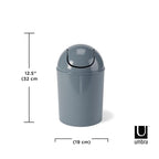 Umbra 1.25 Gallon Mini Waste Can with Removable Swing-Top Lid - Small Garbage Bin for Kitchen, Bathroom, Bedroom, Office - Compact Trash Can Fit Under Tables & Counters - Slate Blue - color: Slate Blue