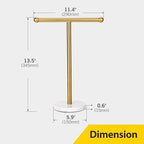 Gold Hand Towel Holder Stand with Heavy Marble Base, T-Shape Towel Rack, Free-Standing for Bathroom Vanity Countertop, 304 Stainless Steel (Gold) - color: Gold