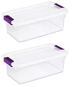 Sterilite 6 Quart ClearView LatchTM with Sweet Plum Handles, Pack Of 2 Containers - size: 6 qt - Pack of 2 Containers