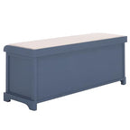 SAFAVIEH Home Collection – Lonan Blue Storage Bench with Seat Cushion, 3 Basket Drawers, Coastal Farmhouse Entryway Design (AMH5733H) - color: Blue