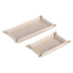 Navaris 2 x Empty Tray for Keys, Coins, Mobile Phones, Jewellery – Entrance Table for Office Bedside Tables - color: Beige