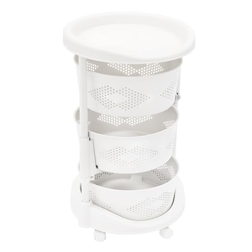 5 Tier Kitchen Storage Cart Multi-Layer Storage Basket with Wheels Fruit Vegetable Storage Shelves Racks Rolling Storage Cart for Kitchen Living Room Bedroom (3 Tier) - size: 3 Tier