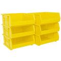 Akro-Mils 30250 AkroBins Plastic Storage Bins, Space-Saving Stackable Bins for Garage, Pantry, Craft Organization, 15" x 16" x 7", Yellow, 6-Pack - color: Yellow
