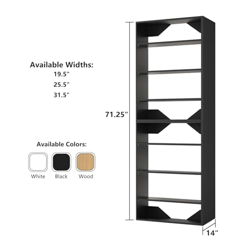 ROOMTEC Modular Closet System, 31.5" Shelf Closet Tower Wall-Mounted Closet Organizer, Wooden Tower for Walk-In Closets, Wardrobe Storage Kit, Black - size: 31.5" Wide, style: Model 10