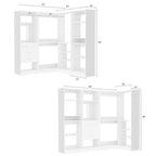Unikito 86” Closet System, Large Corner Closets Organizer with Hanging Rods and Mirror Design, Freestanding Adjustable Wood Clothes Garment Rack with Drawers, Sturdy Walk in Closet Tower, White
