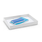 Poppin Large Accessory Tray, White, Rectangular - color: White, size: 13.8" x 9.8" x 1.8"