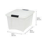IRIS USA 32 Qt Stackable Plastic Storage Bins with Lids, 6 Pack - BPA-Free, Made in USA - Discreet Organizing Solution, Latches, Durable Nestable Containers, Secure Pull Handle - Pearl - size: 32 Qt, style: 6 Pack