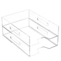 HIIMIEI Paper Organizer for Desk, Acrylic Paper Tray, Clear Letter Tray Desk Stackable Organizer Tray for School, Home, Office 2 Tiers - style: Vertical