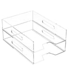 HIIMIEI Paper Organizer for Desk, Acrylic Paper Tray, Clear Letter Tray Desk Stackable Organizer Tray for School, Home, Office 2 Tiers - style: Vertical
