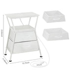 Nightstand with Charging Station, Side Tables for Bedroom with Built-in USB Side Table with 2 USB Ports and Outlets Nightstand with Cloth Drawer End Tables Living Room Sofa Couch - color: White With Socket