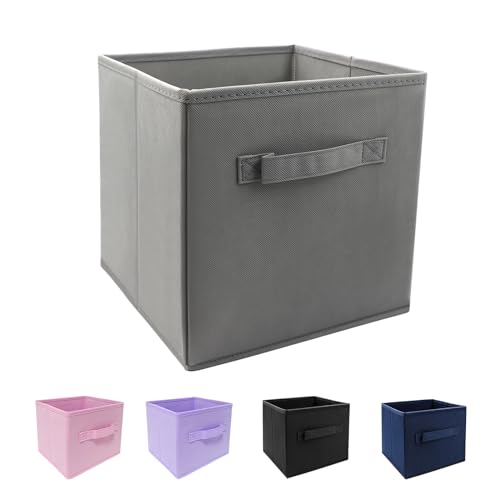 EBIGIC Mini Size 1-Pack Cube Storage Bins 9.0"x7.5"x7.5" Fabirc Foldable Closet Toy Organizer Collapsible Cloth Gray - color: Grey 1Pack, size: 9”x 7.5”x 7.5”