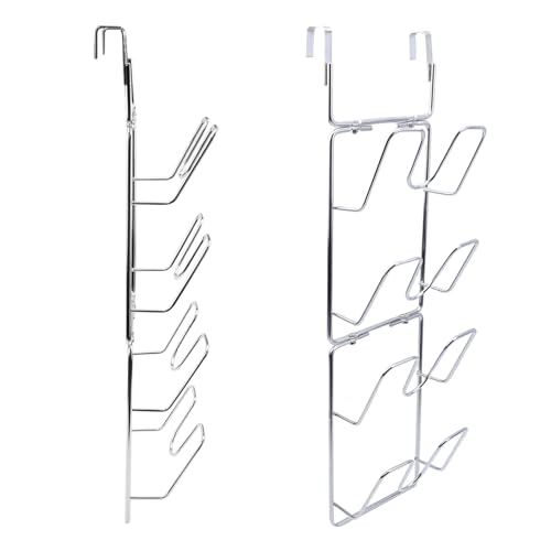 4 Tier Lid Organizer - No Drilling Wall Mounted Pot Cover Rack - Stainless Steel Lid Holder for Kitchen Cabinet