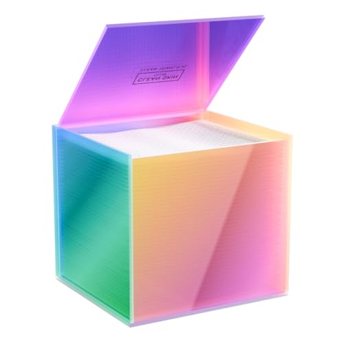 CLEAN SKIN CLUB Prism Box for Clean Towels XL – Acrylic Bathroom Storage Organizer, Holds 50 Disposable Face Towels, Dust-Proof Countertop Container with Lid for Skincare & Vanity Organization - color: Prism