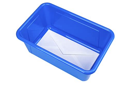Storex 62414U05C Small Cubby Bin, Plastic Storage Container Fits Classroom Cubbies, Pack of 5, 12.2" x 7.8" x 1" (Assorted colors) - color: Assorted Primary Colors, style: Bin Only