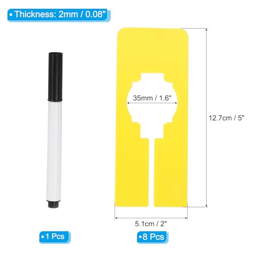 PATIKIL Clothes Dividers for Hanging Clothes, 8 Pack Rectangle Clothing Rack Dividers Blank Labels Sorting Separator with Marker Pen for Closet, Yellow - color: Yellow