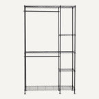 Amazon Basics Metal Hanging Storage Organizer Rack Wardrobe with Shelves, 45"L x 14"W x 76"H, Black - size: 45W x 14D x 76H inch