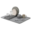 Umbra Udry Dish Rack and Microfiber Drying Mat – Space-Saving Design Folds Up for Easy Storage, Basic Rack, Dark Grey - color: Gray, style: Basic Rack
