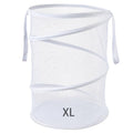 Seiritex Mesh Popup Laundry Hamper 115L Collapsible Laundry Basket Extra Large Capacity Foldable Clothing Storage Basket with Handles No Lid 26 H x 18 W x 18 L (White) - color: White-1