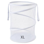 Seiritex Mesh Popup Laundry Hamper 115L Collapsible Laundry Basket Extra Large Capacity Foldable Clothing Storage Basket with Handles No Lid 26 H x 18 W x 18 L (White) - color: White-1