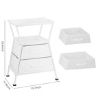 Side Tables for Bedroom Nightstand with 2 Cloth Drawer Bedside Table with Storage End Tables Living Room Sofa Couch - color: White