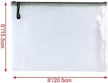 Plastic Mesh Zipper Pouch Document Folders Bag Zip File Bags for Office Supplies Storage-15 Pcs (Multicolor, 6"x 8") - color: Multicolor, size: 6"x 8"