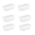 STERILITE 6-Quart Storage Bin Shoe Box - Clear (6)