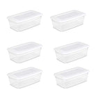 STERILITE 6-Quart Storage Bin Shoe Box - Clear (6)
