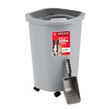 IRIS USA Pet Food Storage Container 25 lbs, Premium 60% Improved Airtight Seal with Air Valve, 2 Cup Scoop, Removable Wheels, Easy to Open - Made in the USA, Gray - color: Gray/Dark Gray, size: 25 lbs