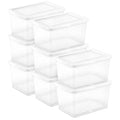 Sterilite 8-Pack Storage Box, Clear Plastic Storage Container Bins with Lids, 20 Quart - Heavy-Duty Organizing Containers for Closet, Bathroom, and Office - size: 20 Quart, style: 8