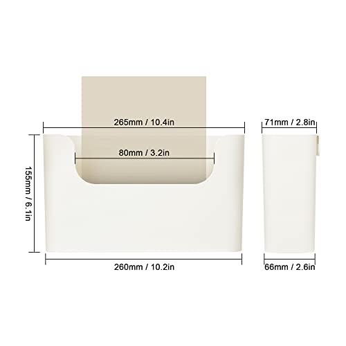 YOHOM No Drilling File Holder Wall Mails Magazines Organizer Adhesive Door Mount, Single Pocket(WHITE, 1 PCS) - color: cream white, size: 1 PCS