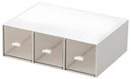 Desk Drawer Organizer, Stackable Storage Drawers, Plastic Compact Desk Storage Box Great for Office School Home Small Space - Large 3 Drawers (White) - size: 9*6.5*3inch - 3 Compartment