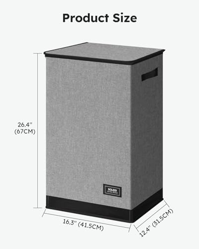 SOLEDI Laundry Hamper with Lid 90L Large & Tall Collapsible Laundry Basket, Clothes Hamper with Bag Removable Easy to Carry, Dirty Hampers for Bedroom, Bathroom, Dorm, College, Grey - color: Grey, size: 90L