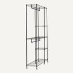 Amazon Basics Metal Hanging Storage Organizer Rack Wardrobe with Shelves, 45"L x 14"W x 76"H, Black - size: 45W x 14D x 76H inch