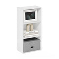 Furinno Luder 3-Tier Open Shelf Bookcase, White - color: White, size: 3-Tier, 9.3 x 16 x 31.4