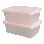 14 Quart Plastic Storage Boxes with Pink Lids, 2 Packs - color: Pink