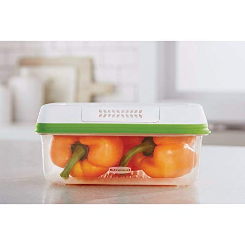 Rubbermaid FreshWorks Saver, Large Short Produce Storage Container, 11.3-Cup, Clear - size: 11.3 Cup