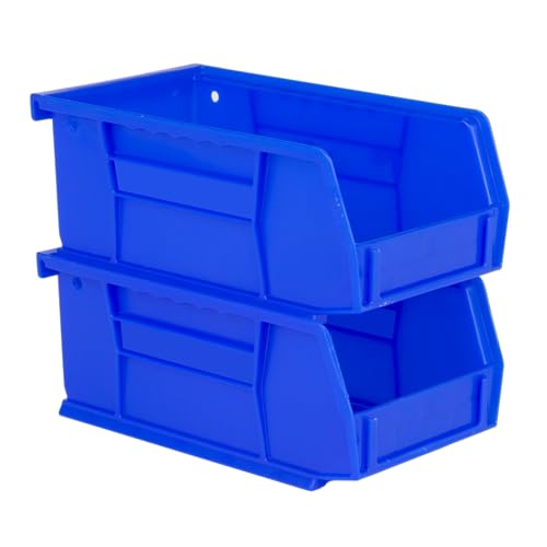 Hudson Exchange 7-1/2" x 4" x 3" Plastic Stackable Storage Bin and Hanging Container (Blue, 1 Pack) - color: Blue, size: 1 Pack
