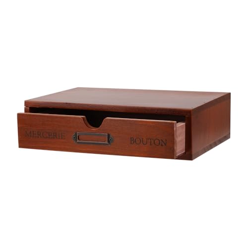 Wooden Storage Box Apothecary Drawers Vintage Wooden Drawers Wood Desktop Organizer Countertop Storage Box Library Card Catalog Cabinet Apothecary Cabinet（BROWN） - color: BROWN01
