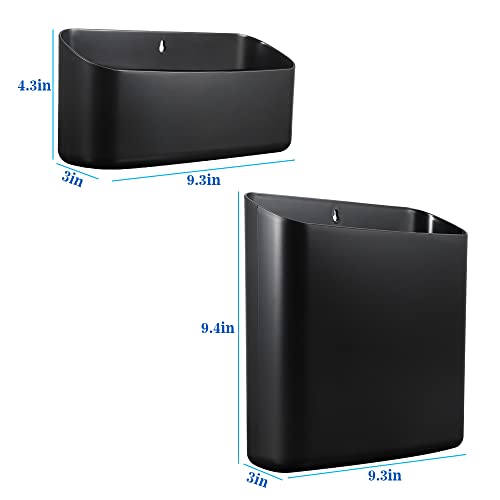 Picowe Magnetic Laundry Storage, Large Lint Holder Bin for Laundry Room, Space-Saving Trash Container Hanging on Dryer, Washer or Wall Mount Trash Bin (Black) - size: L+ M - Black
