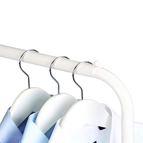 Amazon Basics Rectangular Laundry Hamper Basket Butler Cart with Wheels and Hanging Rack, Sturdy Metal, 71.1 inches Height, White