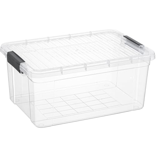 Superio Clear Storage Container with Lid, 16 Quart Plastic Bin for organization, Non-Toxic, BPA Free, Odor-Free, Stackable Latch Box organizer for Home, Dorm, Classroom, Garage, Closet (16 Quart) - size: 21 Qt