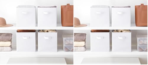 Whitmor Collapsible Cubes - 10.5 x 10.5 x 11 inches - White - Set of 4 (Pack of 2) - color: White, size: 10.5 x 10.5 x 11 inches (Set of 4, Pack of 2)