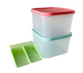 TupperwareSet MM Modular Mates Square #2 Food Container 11 cups 2.6 L Pink and Blue Seal with Flat Scoop