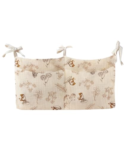Baby Bedside Hanging Bags Storage Organizer Milk Bottle Toy Crib Baby Nappy-Bag Bed-Bunk Organizing Bag - color: Squirrel