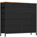 VASICAR Large Dresser for Bedroom with 12 Deep Drawers, Tall Fabric Drawer Dresser, Chest of Drawers for Closet, Nursery, Living Room, Laundry, Entryway, Hallway (Black) - color: Black