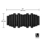 Umbra Picket Rail Hook for Entryways, Black (Pack of 3) - color: Black, size: 5-Hook (Pack of 3)