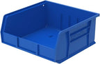 Akro-Mils 30235 AkroBins Plastic Storage Bins, Space-Saving Stackable Bins for Garage, Pantry, Craft Organization, 11" x 11" x 5", Blue, 6-Pack - color: Blue