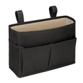 Bedside Storage Organizer Bag Phone Book Magazine Holder Pockets Hanging Storage Bag Sofa Side Pouch Bag(Black) - color: Black